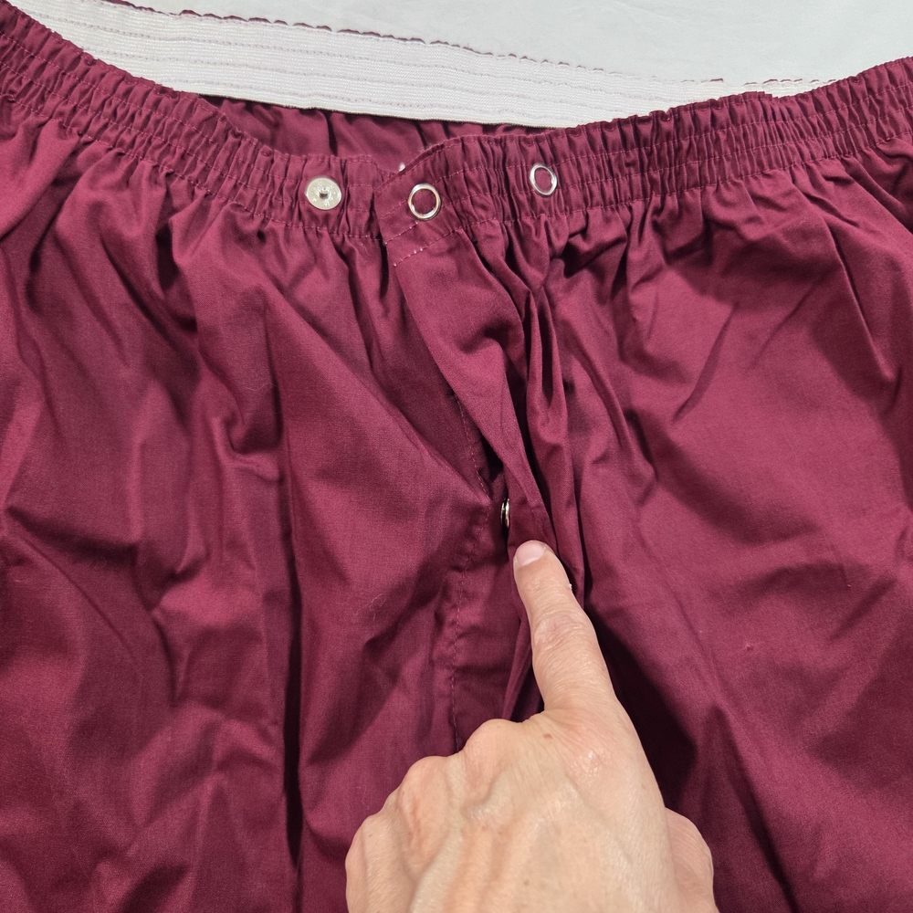 Van Heusen Pjs Pajamas Men's Burgundy Shirt Button Down Long Sleeve Pants Cotton - Picture 6 of 10
